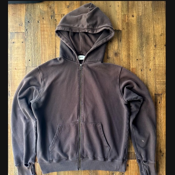 joah brown empire zip hoodie washed black OS (some flaws) - Picture 1 of 13